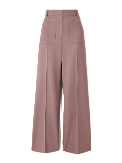 Victoria Beckham Alina twill wide-leg pants Lilac Victoria Beckham | 1325WTR005115D9476 MAUVE